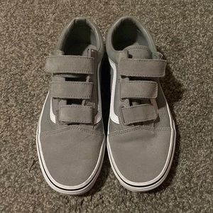 Vans Grey Velcro Slip Ons